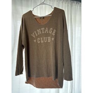 Michelle Vintage Club Graphic Pullover Long Sleeve Top Made in Italy